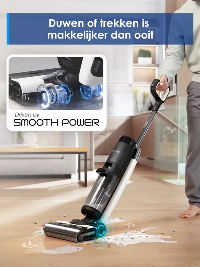 Tineco Floor ONE S7 PRO Kabelloser Nass-Trocken-Saugwischer in Weiß mit LED-Display und Zentrifugaltechnologie - Bild 6