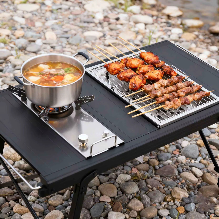 Pandatour Camping IGT 0.5UNT Tischofen aus Edelstahl in Silber, zusammenklappbarer elektrischer Hochleistungsofen, winddicht - Bild 1