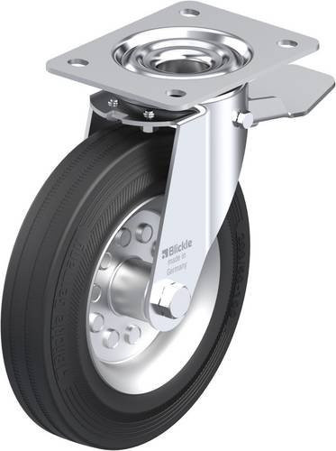 Blickle Lenkrolle LE-VE 200R-ST mit Feststeller, verzinkter Stahl, Rad-Durchmesser: 20 cm, Tragfähigkeit: 205 kg - Bild 1