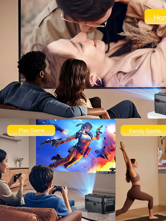Magcubic HY450C Ultra Short Throw Projektor mit Autofokus, 1080P Full HD, 8K Unterstützung, 900 ANSI, WiFi6 und Bluetooth 5.4 in Schwarz - Bild 7