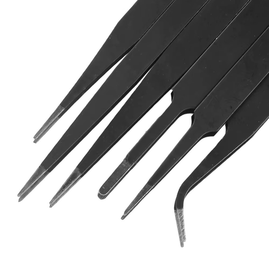 NICEYARD Antistatisches Präzisions-Pinzetten-Set mit 6 Teilen für Uhren, Schmuck, Handy und Elektronik - Bild 4