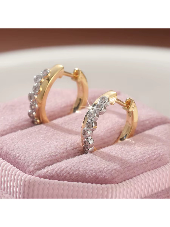 Creolen Futz, Zirkonia, Gold, Damen - Bild 3