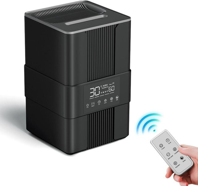 Aimo Luftbefeuchter mit Flammeneffekt und kühlem Nebel, 3,5 l, Schwarz - Bild 1