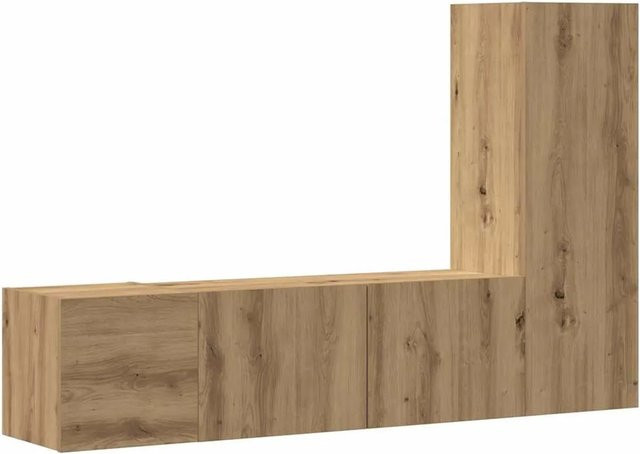 vidaXL Set aus 3 TV-Wandschränken in Artisan-Eiche, modern und wandmontiert für dein Wohnzimmer - Bild 1