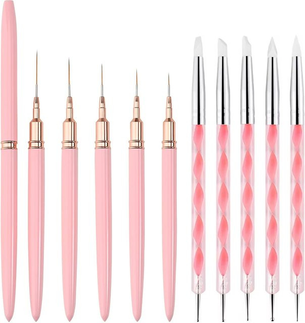 LINMANDA Nail-Art-Pinsel-Set, 10-teilig, Nageldesign-Werkzeuge - Bild 1