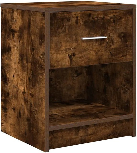 vidaXL Nachttisch mit Schublade in Räuchereiche, Farbe: Braun, B/T/H: 40 x 34 x 50 cm - Bild 1