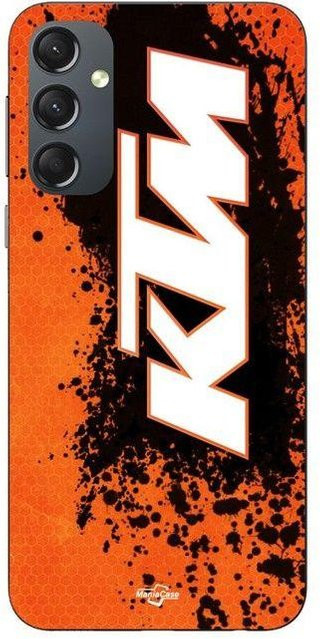 MANIACASE Silikon Handyhülle für Samsung Galaxy A34 mit KTM Logo in Orange - Bild 1