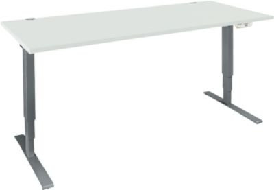 Schäfer Shop Genius Schreibtisch AERO FLEX elektrisch höhenverstellbar mit T-Fuß und Memorypanel, Farbe: lichtgrau/anthrazit, Breite: 160 cm, Tiefe: 80 cm, Höhe: 80 cm - Bild 1