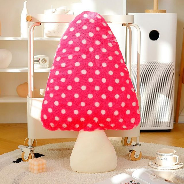 Yiran Health & Beauty Plüschkissen Pilz-Design in Bunt und Pink, B/B: 70 x 40 cm - Bild 1