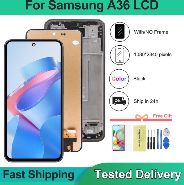 Samsung A36 5G TFT LCD Touch Screen Digitizer Montage Ersatzteil in Schwarz kompatibel mit A366B A366E A366U A366B/DS A366E/DS - Bild 1
