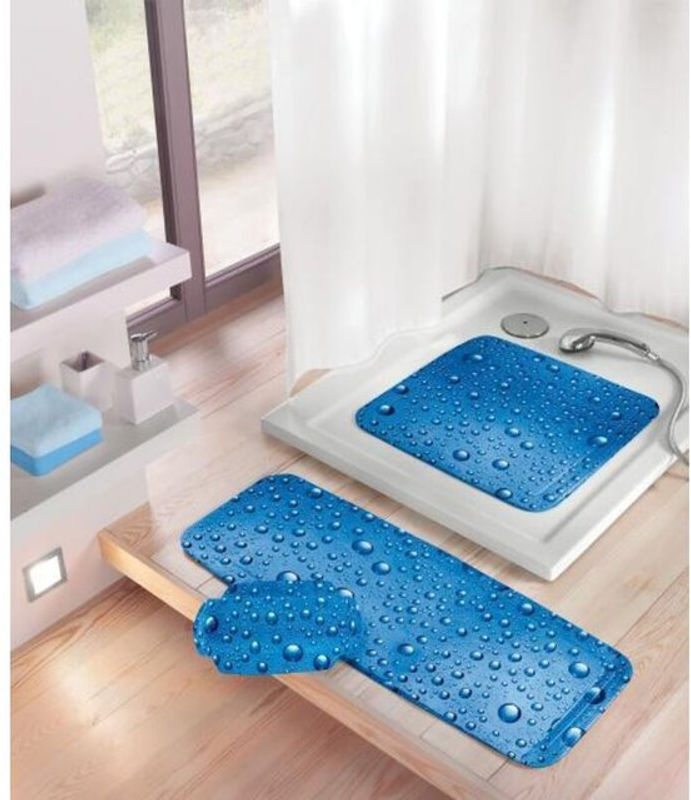 Kleine Wolke Duscheinlage Bubble in Blau, B/B: 55 x 55 cm - Bild 3