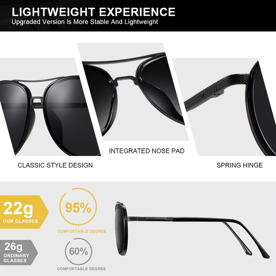 CRIXALIS Sonnenbrille, Herren, Vollrand, Metall, schwarz, polarisiert - Bild 3