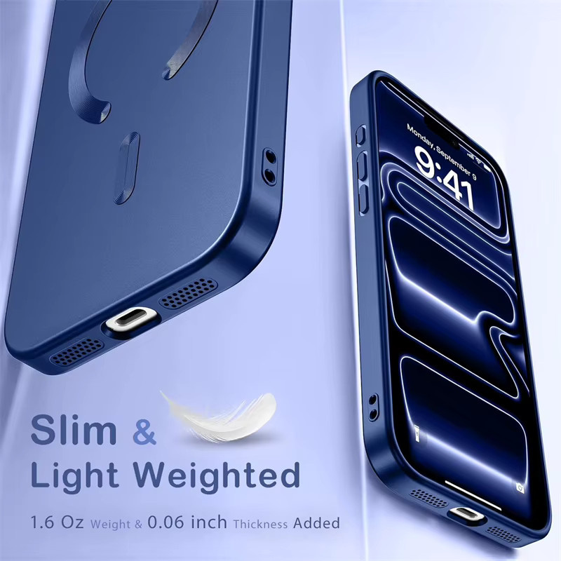 Newteneight Magnetische TPU Schutzhülle für iPhone in Blau, Stoßfeste MagSafe kompatible Hülle - Bild 4