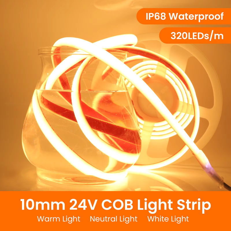 XUNATA COB-LED-Streifenlicht IP68 wasserdicht, flexibles LED-Neonband in Transparent, ideal für Schwimmbad und Außenbereich, 24 V, lineares Licht mit hoher Dichte - Bild 2