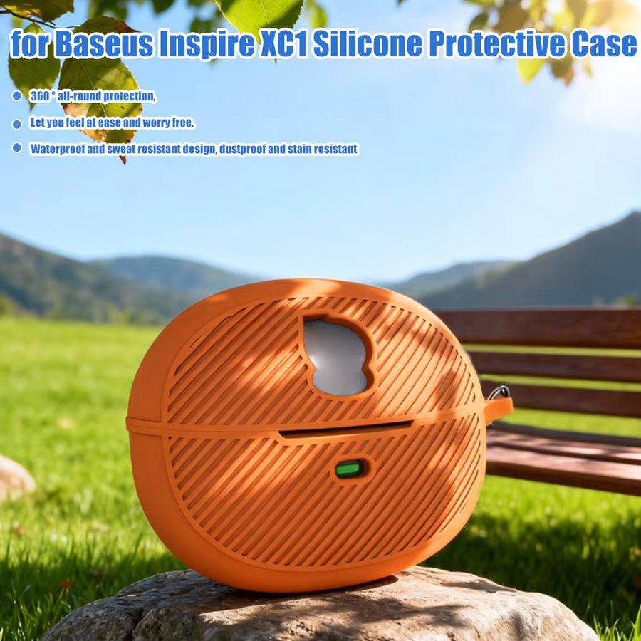 Baseus Silikon-Schutzhülle für Bluetooth-Kopfhörer InspireXC1 in Orange - Bild 2