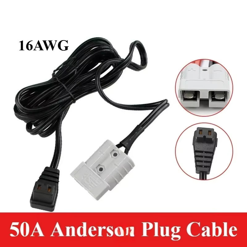 DIVEDEER Kühlschrank-Ladekabel Set 12V mit 50A auf 10A/15A Stecker und 16AWG 2-Pin-Verlängerungskabel in Schwarz - Bild 2