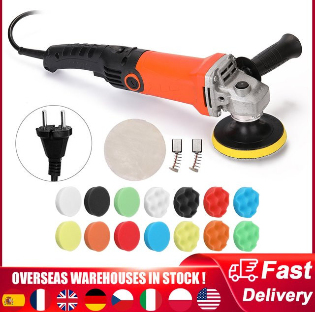 Meterk Elektro-Polierer mit 1200W und einstellbarer Geschwindigkeit bis 8000 U/min in Orange für Auto, Möbel und DIY-Schleifarbeiten - Bild 1