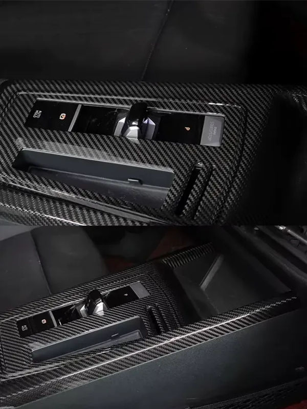 SMCSUNMAXCF Carbonfaser Mittelkonsole Innenverkleidung für VW Golf 8 MK8 und Golf 8.5 MK8.5 GTI GTD GTE in Schwarz - Bild 7