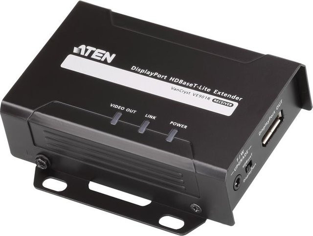 ATEN VE901R-AT-G Extender für Video und Audio über HDBaseT und RJ45 bis zu 70 m in Schwarz mit DisplayPort - Bild 1