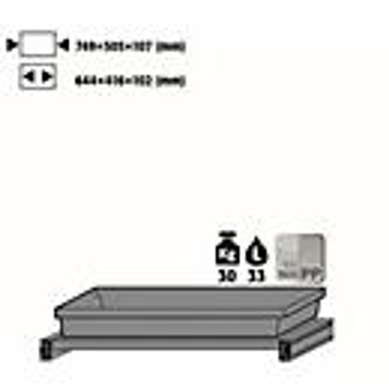 asecos Tablarauszug Abz für Chemikalienschränke CS und CX Serie, Stahlblech und Polypropylen, lichtgrau, B: 74,9 cm, T: 50,5 cm, H: 10,7 cm - Bild 2