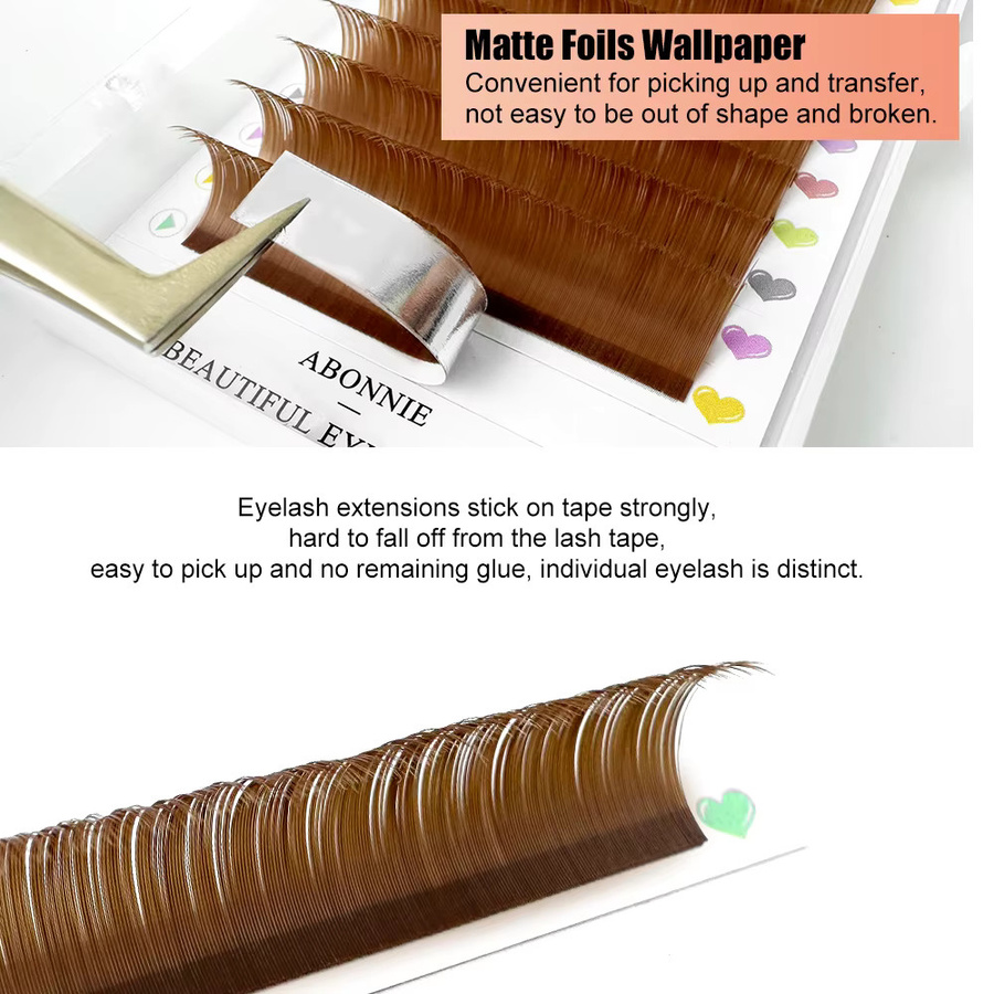 ABONNIE Brown Ellipse Flat Lashes Extensions Split Tips, Wimpernverlängerung - Bild 5
