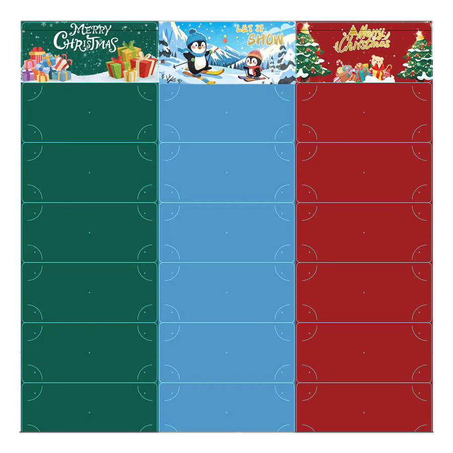 Weihnachtliche Geldkarten und Umschläge für Bargeldgeschenke in Grün und Mehrfarbig aus Papier - Bild 4