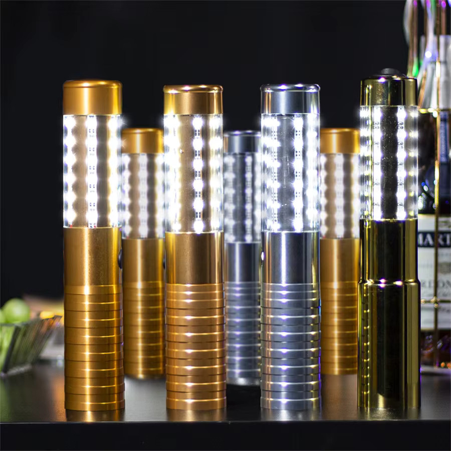 KDULIT LED Stroboskop-Stab für Champagnerflaschen in Silber und Weiß zur Party- und Hochzeitsdekoration - Bild 4