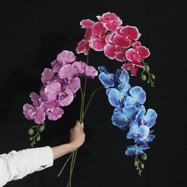 Künstliche Orchidee mit Schmetterling von Kahaul, Farbe: Weiß und Mehrfarbig, Höhe: 98 cm - Bild 1