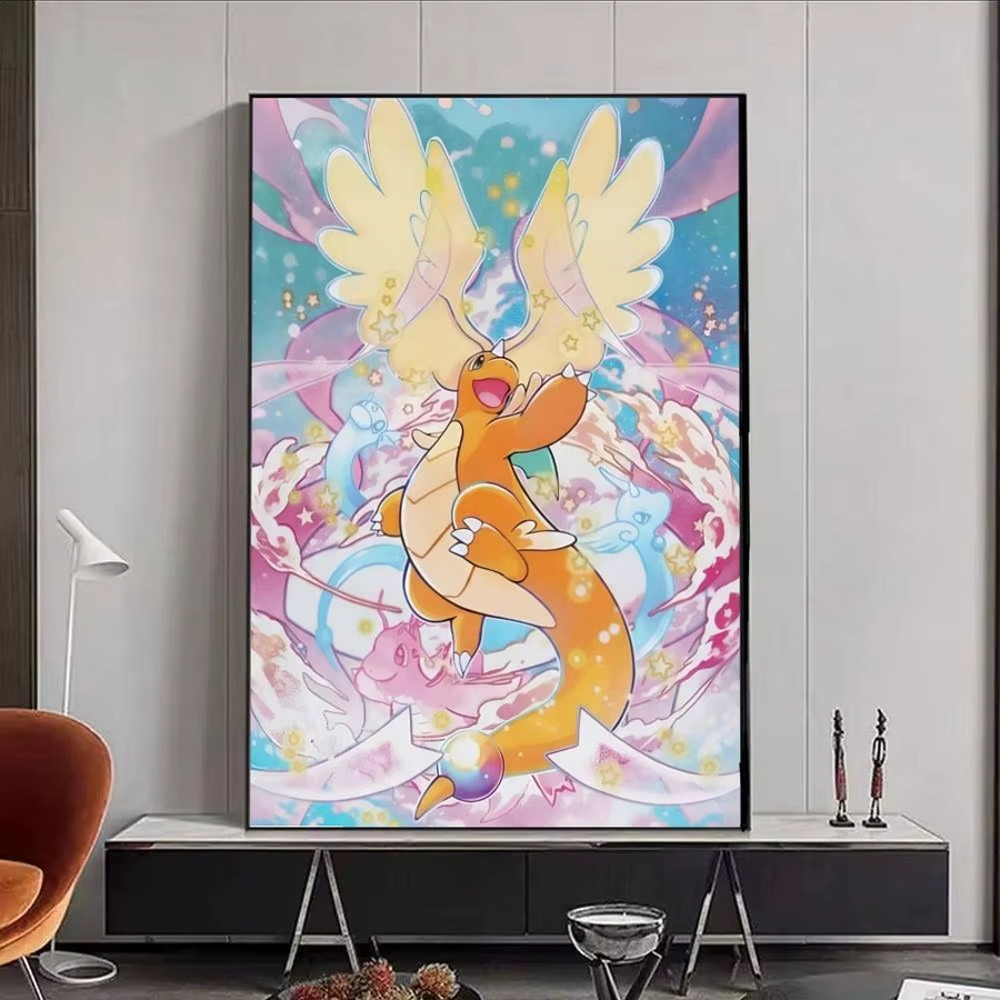 Selbstklebender Anime-Papierposter mit Dragonite-Motiv in Mehrfarbig für deine Wandgestaltung - Bild 5