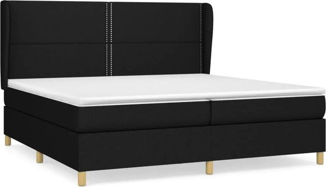 vidaXL Hybrid-Boxspringbett mit Matratze und Taschenfederkern in Schwarz, B/T: 200 x 200 cm - Bild 1