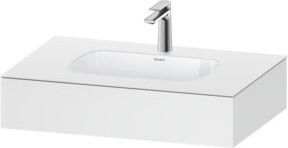 Duravit Einbauwaschtisch-Möbel-Set Qatego in Weiß mit einem Ausschnitt und Überlauf, B/T/H: 80 x 55 x 17 cm - Bild 1