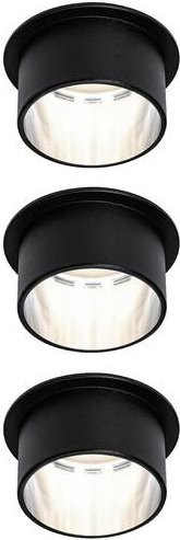 Paulmann LED Einbauleuchten-Set Gil Coin 3StepDim, dimmbar, Schwarz matt/Eisen gebürstet/Alu, warmweiß - Bild 1