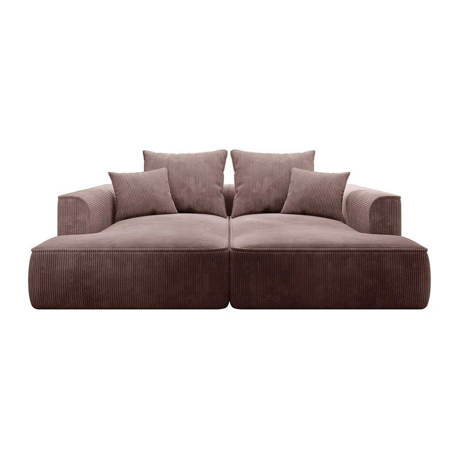 Vente-unique Sofa Pineta in Rosa mit Cord-Bezug, Breite: 230 cm - Bild 2