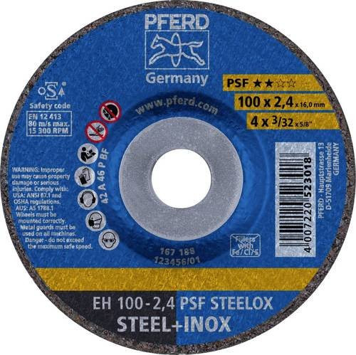 PFERD Trennscheibe EH 100x2,4x16 mm PSF STEELOX für Stahl und Edelstahl, 25 Stück, Blau - Bild 1