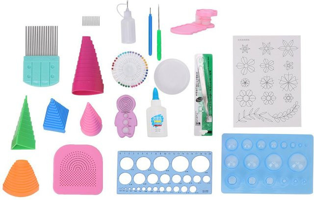 GoolRC Papierquilling Werkzeug Komplettset mit elektrischem Quilling Stift und Crimper in Weiß und Multicolour für DIY Papierbasteln, 20 Stück - Bild 1