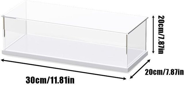 Whosee Acryl-Displaybox mit Deckel, transparente Vitrine zur staubfreien Aufbewahrung, B/T/H: 30 x 20 x 20 cm - Bild 1