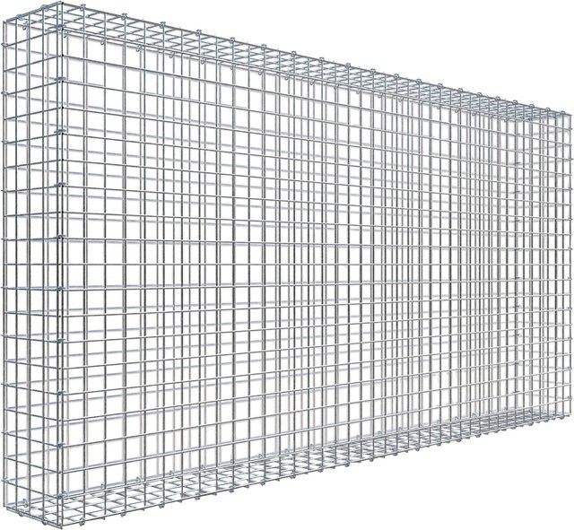 C-Ring-Gabione in Silbergrau mit Maschenweite 5 x 5 cm, B/H/T: 100 x 200 x 20 cm - Bild 1
