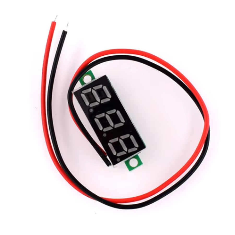 Digitales DC LCD LED Voltmeter mit 0,28 Zoll Anzeige, einstellbare Zweileiter-Anzeige für 2,5-30V in Gelb und Schwarz - Bild 2