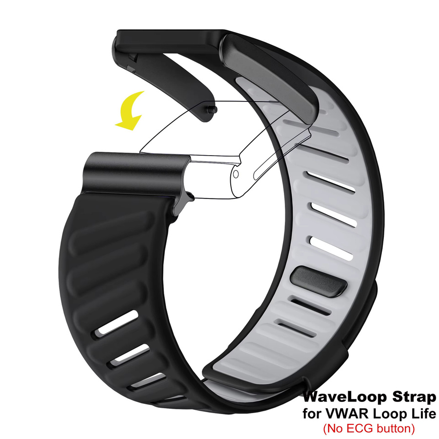 WaveLoop Uhrenarmband Silikon, Schwarz, Unisex - Bild 2