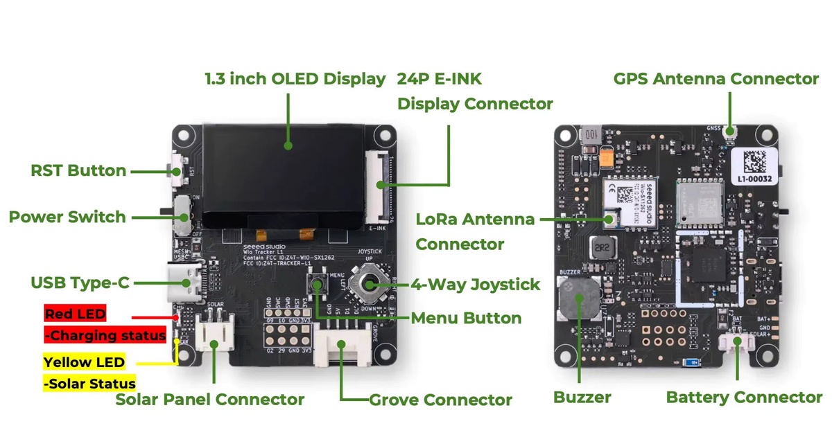 Seeed Studio Wio Tracker L1 Meshtastic Node mit 1,3 Zoll OLED, LoRa, nRF52840 und GPS in Schwarz - Bild 3