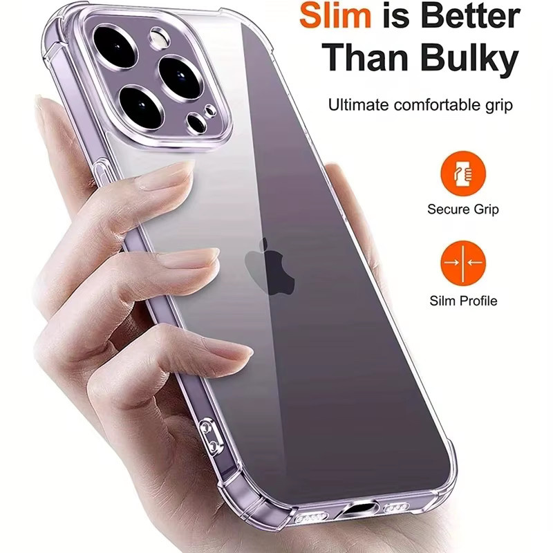 Stoßfeste Silikon-Schutzhülle für Apple iPhone 16 Pro Max, iPhone 16 Plus, iPhone 16E und iPhone 16 Pro in Transparent - Bild 5