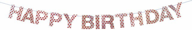 Rico Design x Redfries Happy Birthday Girlande in Blau - Bild 1