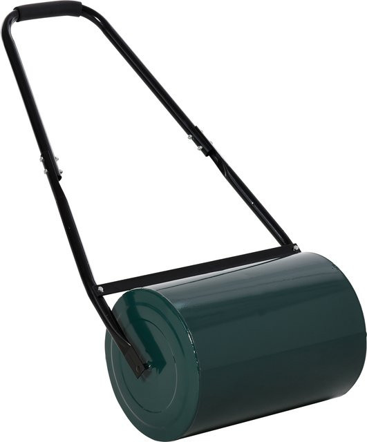 Outsunny Rasenwalze Gartenrolle mit U-Griff in Grün aus Metall für die manuelle Rasenpflege mit 40 l Wasser- oder Sandfüllung, Durchmesser: 31 cm, Arbeitsbreite: 30 cm - Bild 1