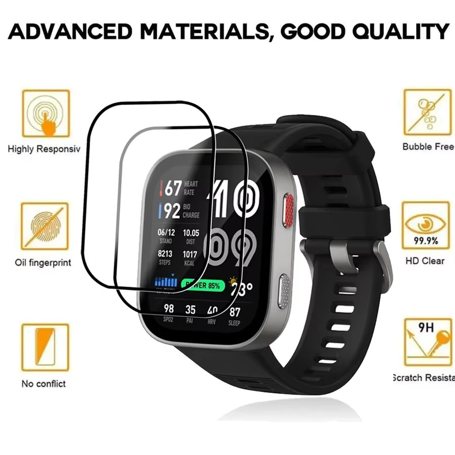 Displayschutzfolie Amazfit Bip Max, Silikon, transparent - Bild 4