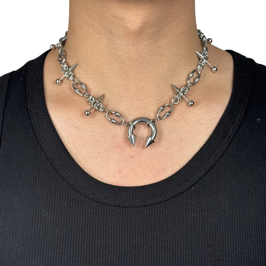 EDY STONE Halskette, Edelstahl, Silber, Unisex - Bild 2