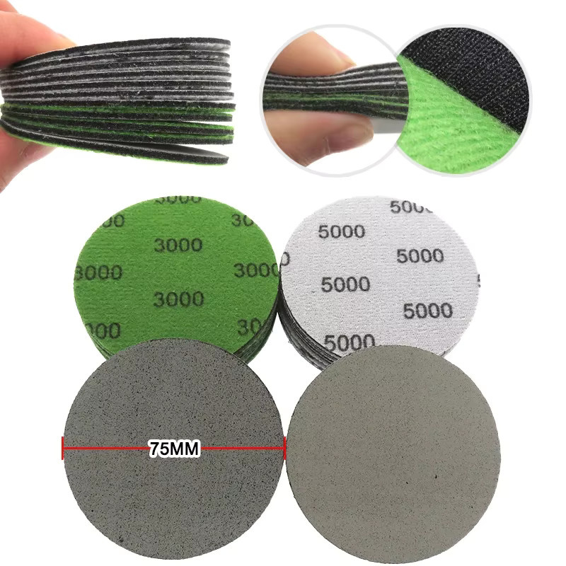 3M Trizact Hookit Schaumscheiben Set für Nass- und Trockenschleifen, 10 Stück, Körnung 3000/5000, Durchmesser: 75 mm - Bild 2