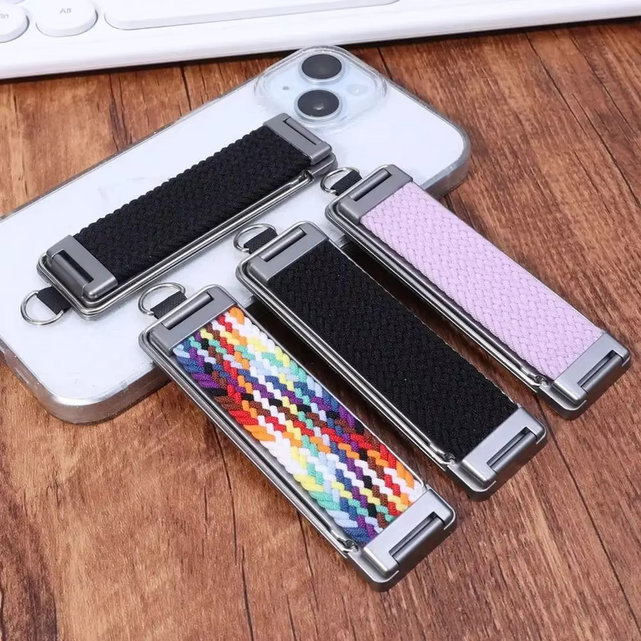 MIIQNUS Universeller Handy-Fingerringhalter mit zusammenklappbarem Ständer und Metall-Lanyard-Ring zur hinteren Montage - Bild 2