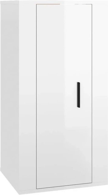 vidaXL TV-Wandschrank in Hochglanz-Weiß mit Medienfächern, B/T/H: 40 x 34,5 x 80 cm - Bild 1