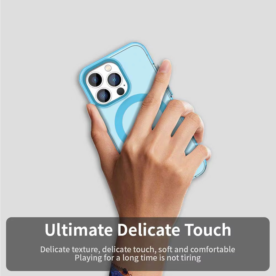 Magnetische kabellose Ladehülle für Apple iPhone 14, 13, 12 Pro Max und 14 Plus, transparent in Grün oder Blau - Bild 5