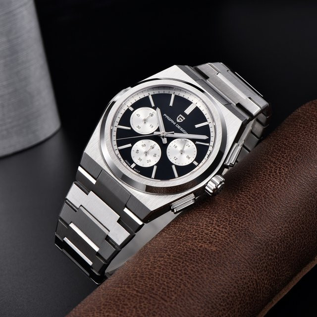 PAGANI DESIGN Chronograph, Quarz, Edelstahl, Schwarz, Herren - Bild 1